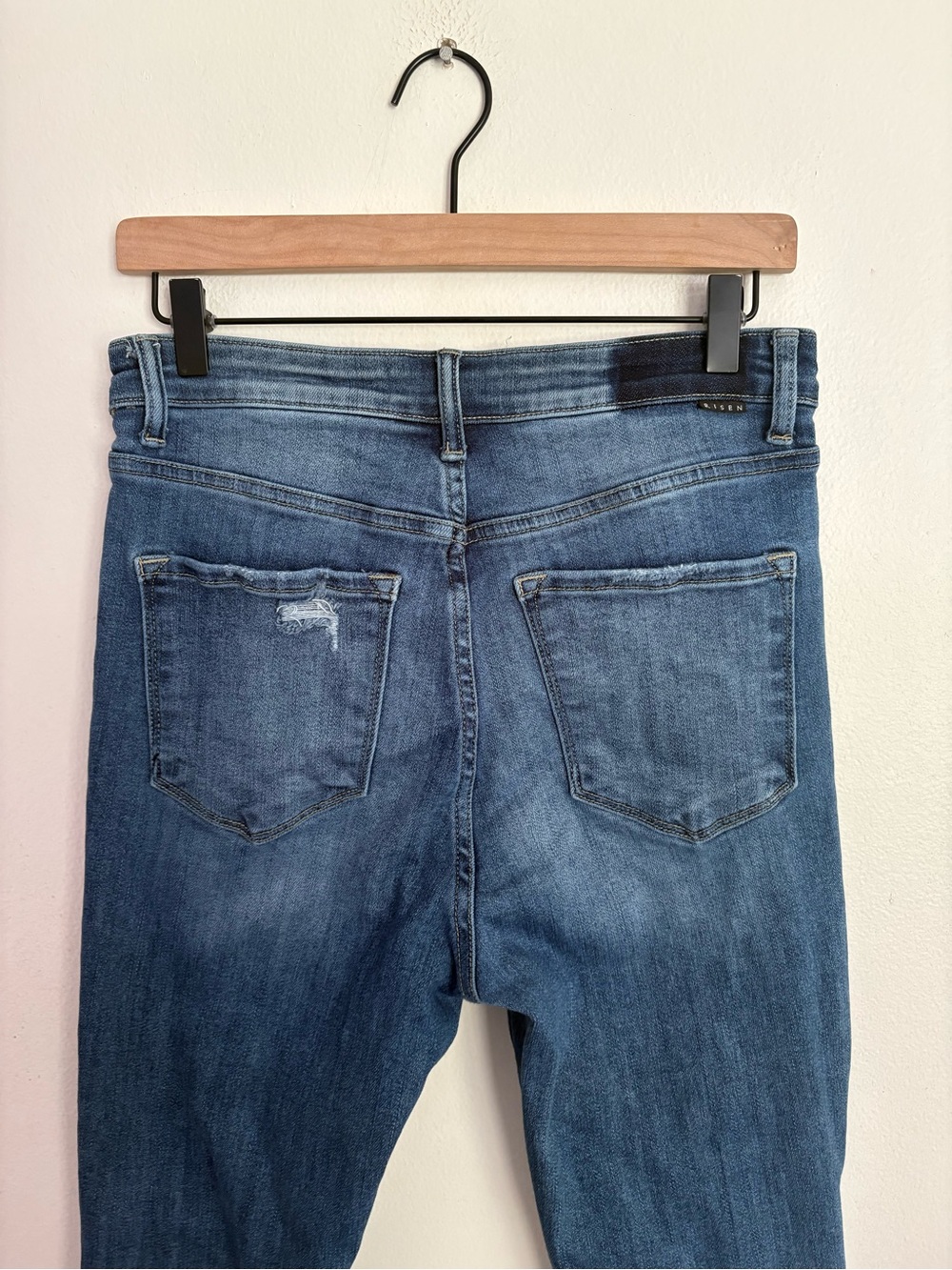 RISEN Distressed Straight Leg Ankle Comfort Stretch Blue Jeans Women’s size 29 - Picture 7 of 9